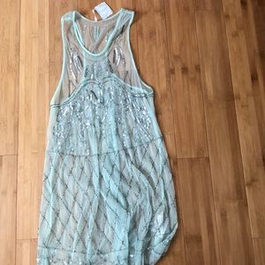 free people beaded see thru dress